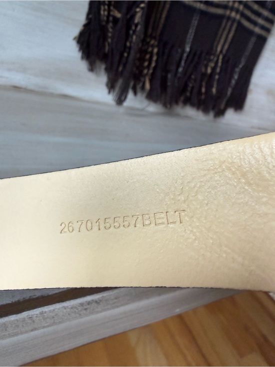 Ralph Lauren Denim Supply Leather Belt With Silver Buckle Ivory Grey Size XL main image 3